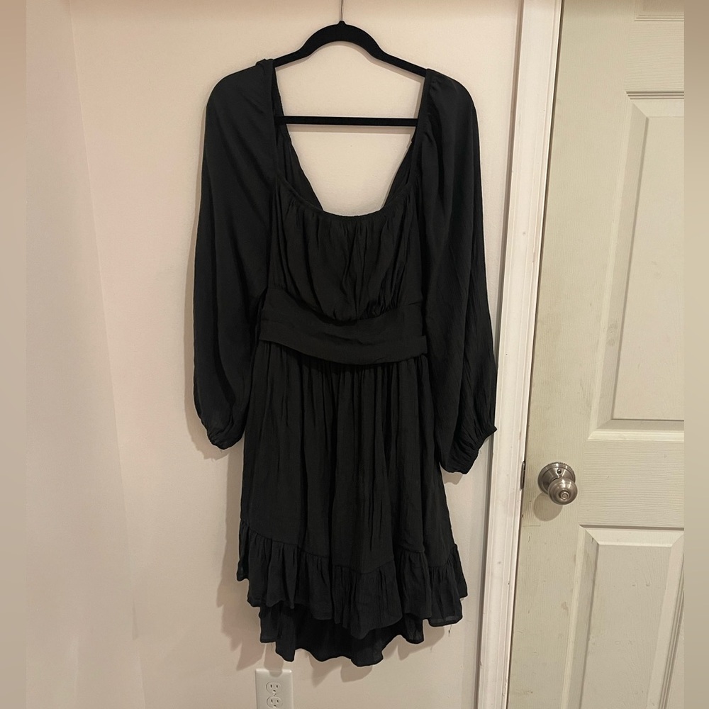 Black long sleeve mini dress